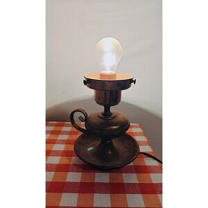 Antique Brass Whale oil Lamp Converted To electric Works!